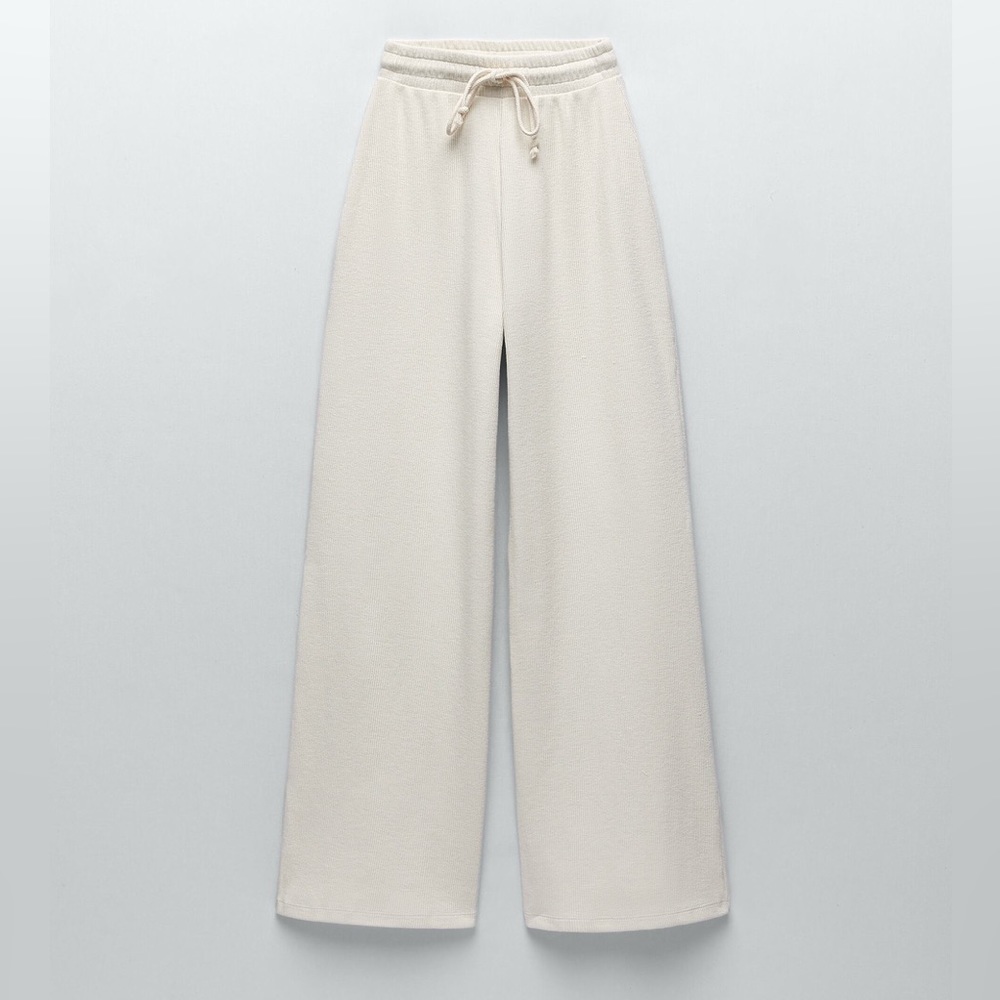 New Zara Wide Leg Pants - cream
